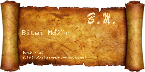 Bitai Mór névjegykártya